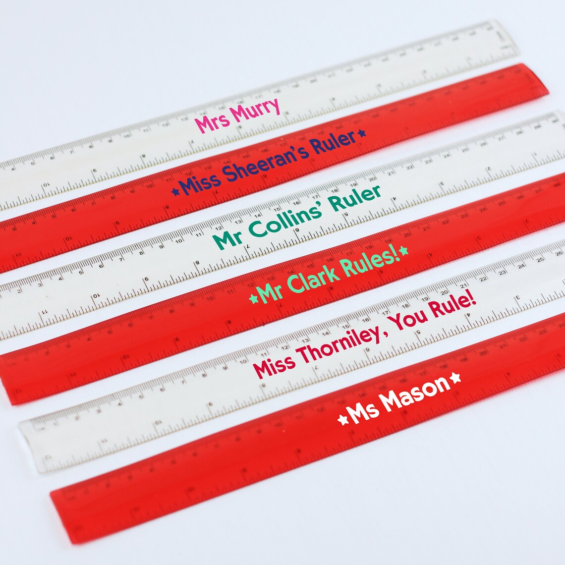 Personalised Ruler, Teacher 30cm Flexible Bendy Ruler, Novelty ...