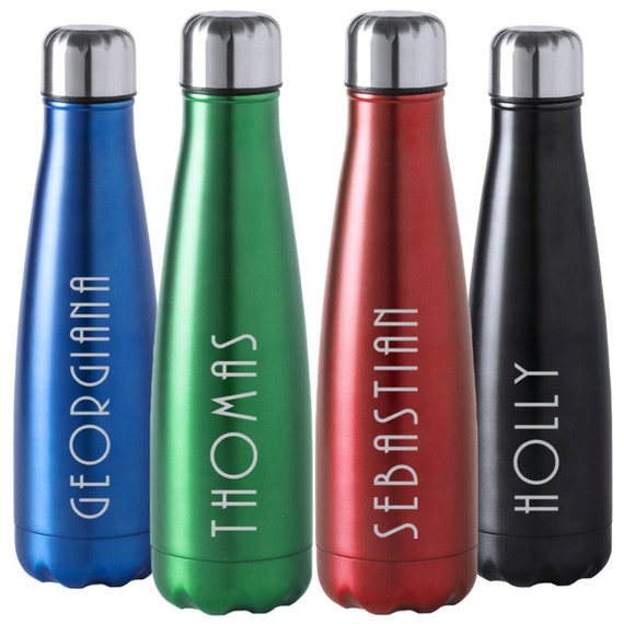 Insulated Water Bottle: Holly Graphic and Bamboo Cap