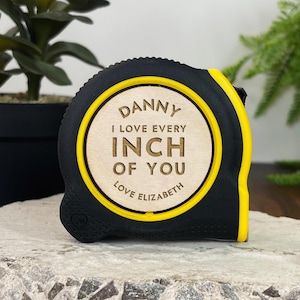 Personalised Stanley Tape Measure I Love Every Inch Of You Boyfriend Husband DIY Tool 5M 8M Retractable Measure Birthday Gift for Husband