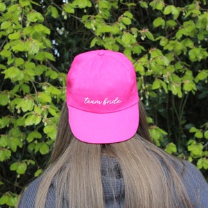 Team Bride Pink & White Hats, Hen Party Favours, Maid of Honour, Bridesmaids Gifts, White Bride Cap, Hen Party Accessory, Destination Hen Do