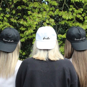 Black & White Team Bride Hat, Hen Party Favour, Gift for Bridesmaid, Maid of Honour, Hen Do Abroad, White Bride to Be Cap, Team Bride Favour