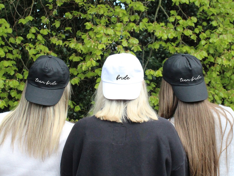 Black & White Team Bride Hat, Hen Party Favour, Gift for Bridesmaid, Maid of Honour, Hen Do Abroad, White Bride to Be Cap, Team Bride Favour