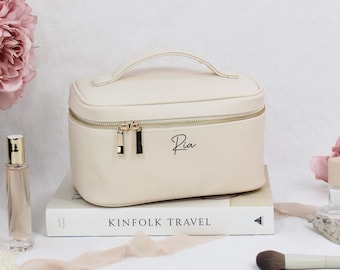 Personalised Makeup Bag With Name, Cosmetics Bag, Vanity Case With