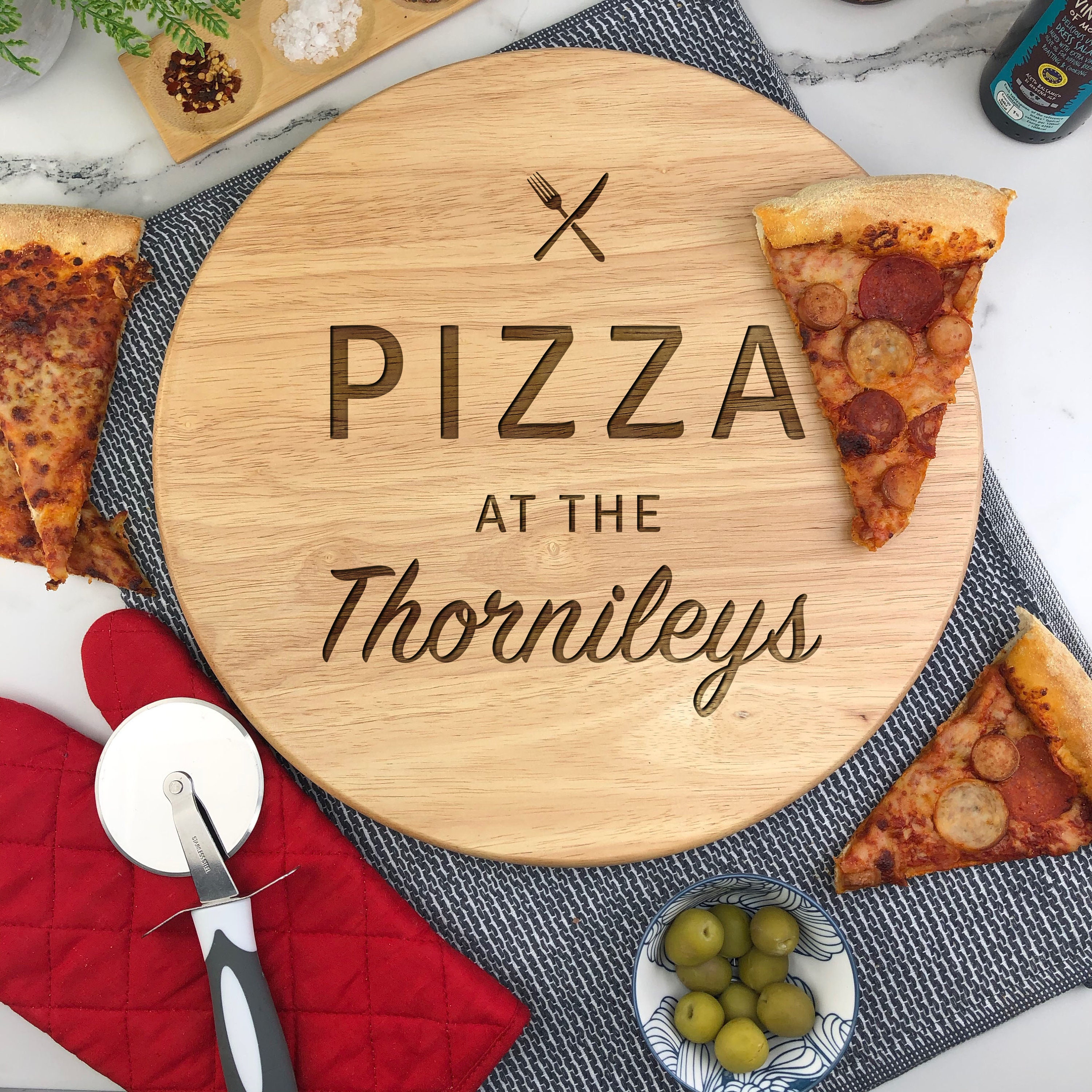 Lazy Susan Personalised Pizza Serving Board Large 35 cm Etsy