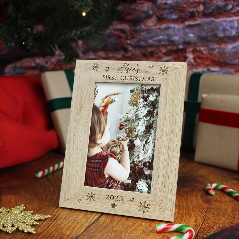 Personalised First Christmas Photo Frame | Baby’s First Christmas Frame ...