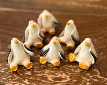 Handmade Ceramic Seagull Ornament | Mini Bird Figurine, Coastal Decor, Ethical Handmade Sculpture