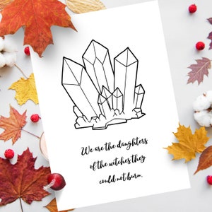 daughter of witches feminist inspirational quote  A4 PRINTABLE crystal spiritual