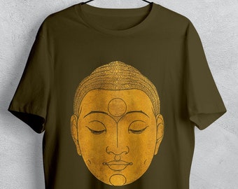 Head of Buddha Men's T-shirt - Buddha Shirt, Gautam Buddha T-shirt, Nature T-shirt - Sustainable Clothing