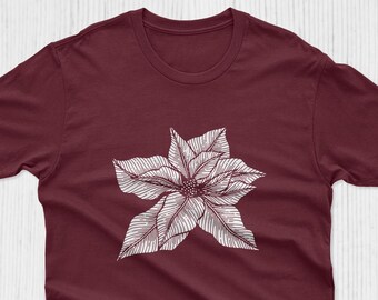 PLUS 2X Hand Embellished Christmas Gold Silver Fancy Poinsettia Long Top Shirt