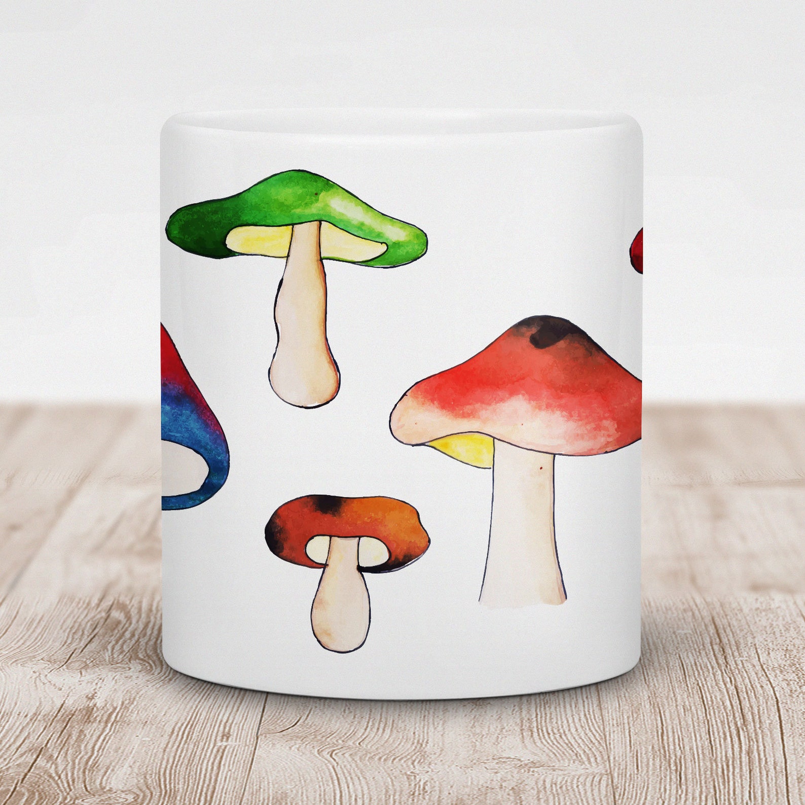 Colorful Mushrooms Ceramic Mug Mushroom Mug Fall Mug Autumn Etsy