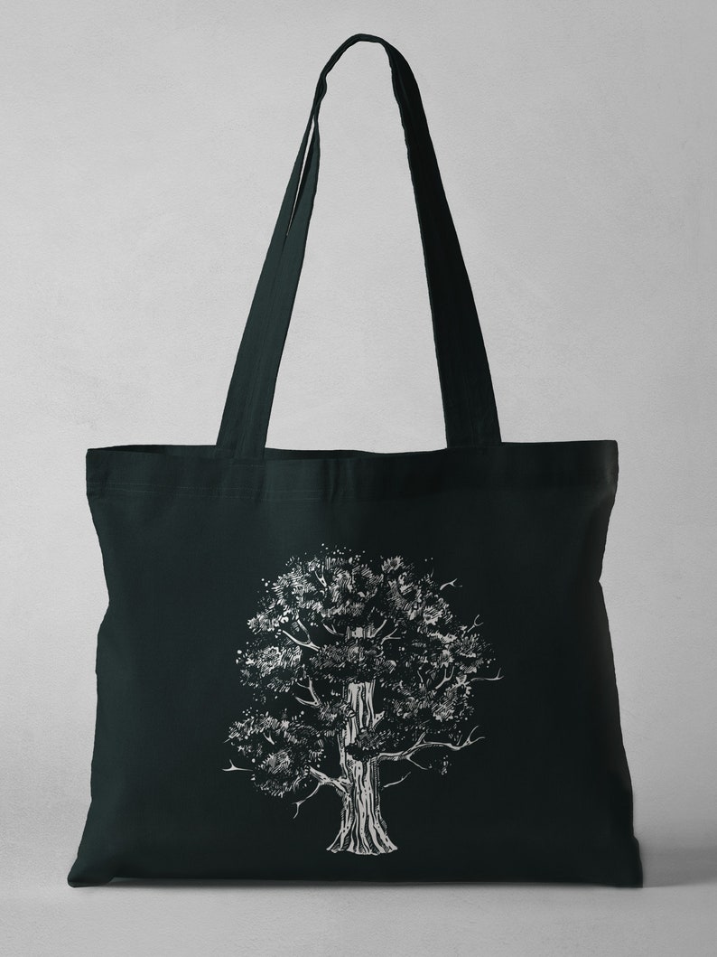 Oak Tree Tote Bag Tree Bag Vintage Bag Botanical Bag Tote Etsy