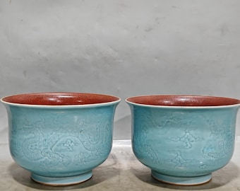 中国　明清時代 青いドラゴンの陶器ボウル 現在、この商品の在庫はありません - Etsy