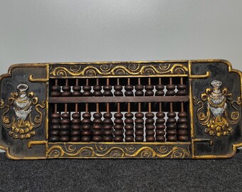 ヴィンテージの伝統的な中国製そろばん 算盤 9.7インチ/24.7 cm (N3403