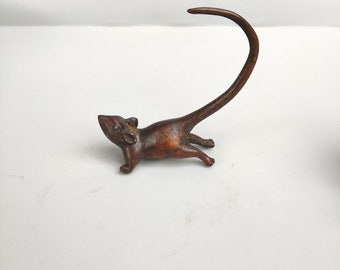 Handmade fine rare copper mouse statue ornaments of Chinese antiques
