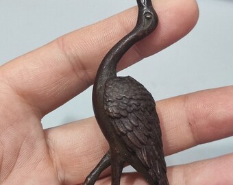 Handmade Fine Rare Bronze Crane Statue Ornaments With Chinese