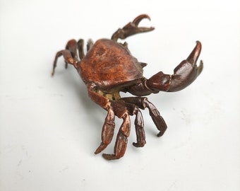 Exquisite rare copper crab statue ornaments handmade from Chinese antiques