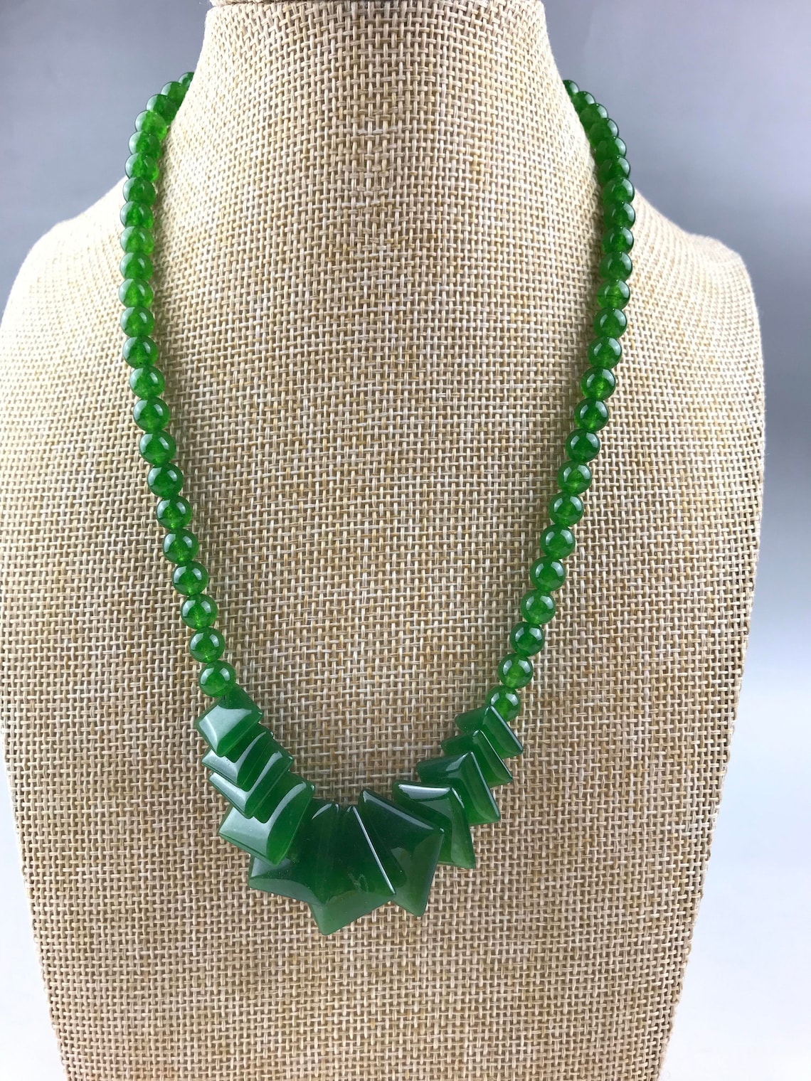 Handmade Chinese natural jade necklace Etsy