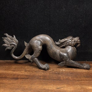 Chinese antique pure copper dragon statue decoration