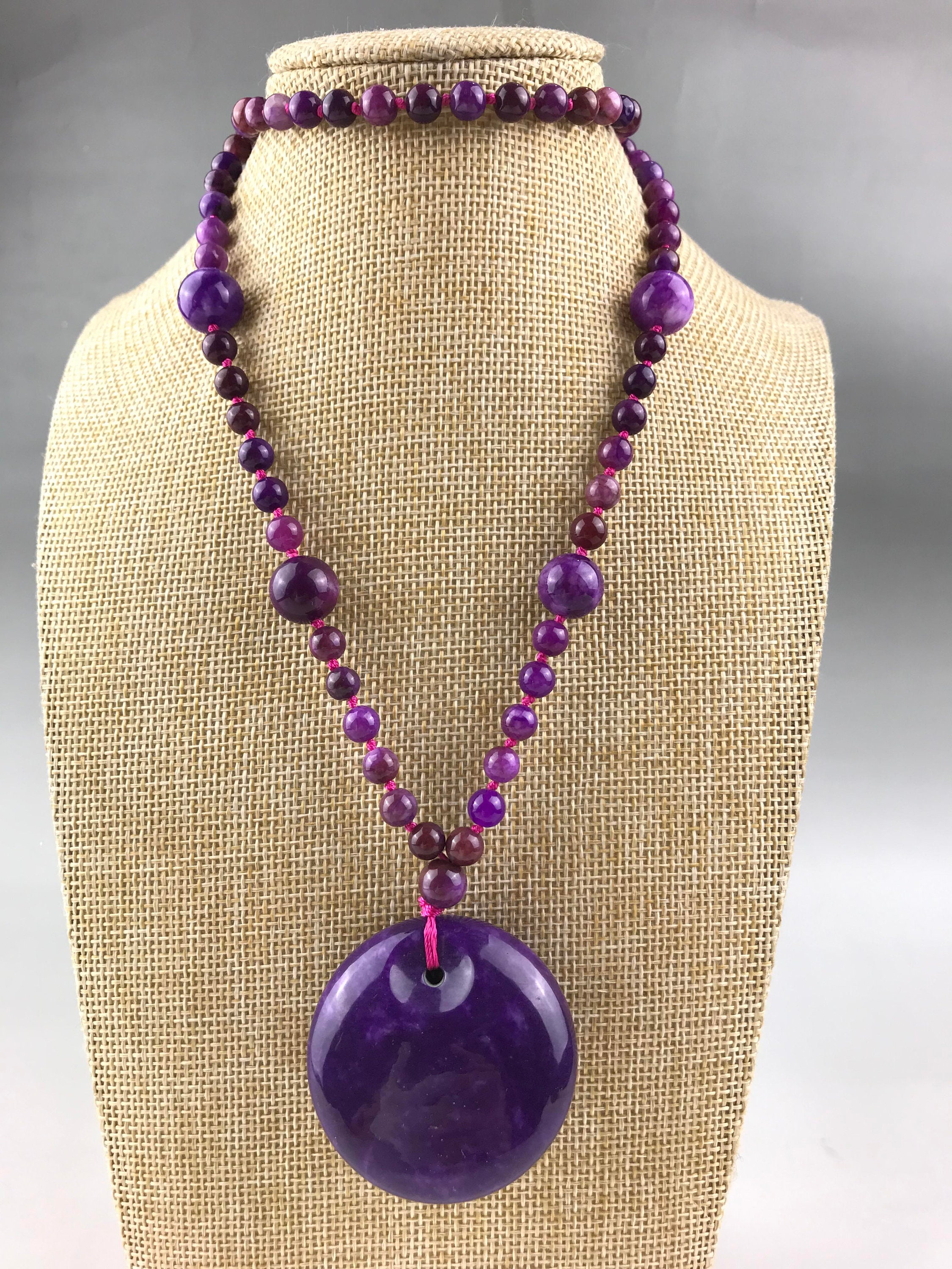 Chinese natural jade necklace is handmade and exquisite style Etsy