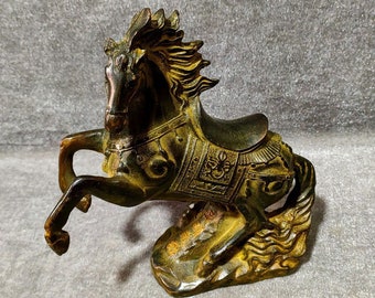 Chinese antique hand-carved pure copper seiko immediately get rich horse statue decoration
