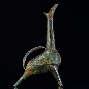 Chinese antique pure hand-made exquisite rare bronze inscribed tripod statue ornaments