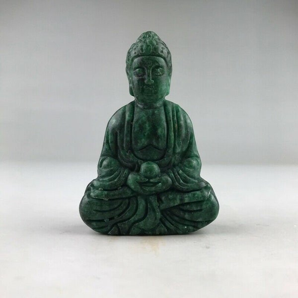 Statue de Bouddha en jade naturel de qualité A sculptée à la main