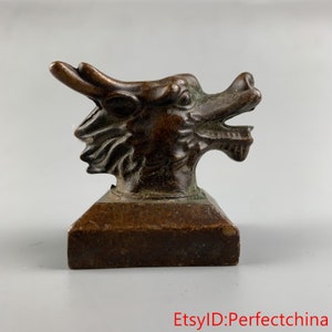 Chinese Antique Qing Dynasty Zodiac Dragon Statue Seal