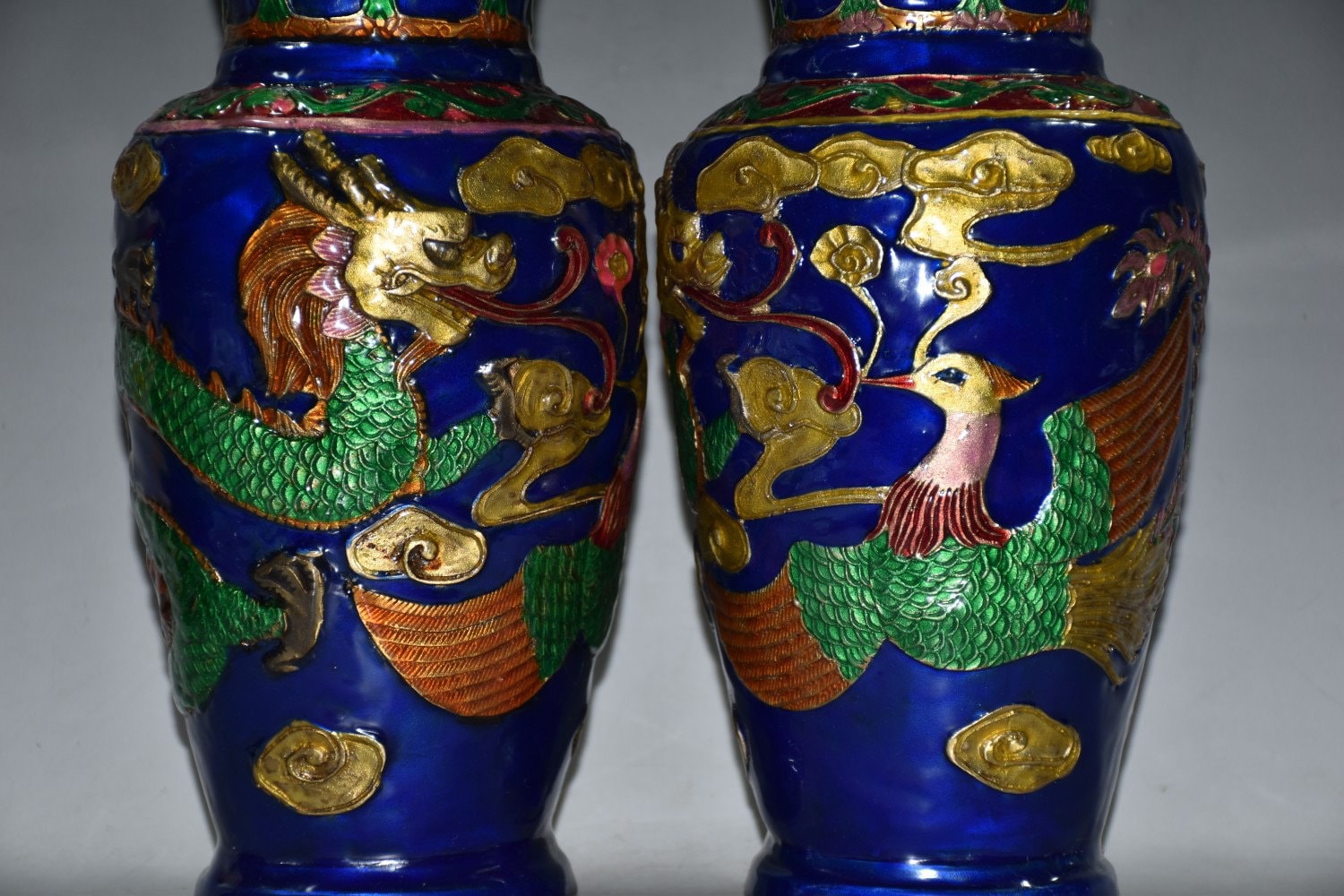 Chinese antique vase pure copper cloisonne handmade dragon and Etsy