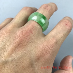 Natürlicher Jade Jadeit Burmese Jade Ice Seed farbiger handgemachter Ring
