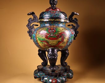 アンティーク七宝焼象香炉ペア: 中国青銅香炉 - Etsy 日本 アンティーク七宝焼象香炉ペア: 中国青銅香炉 - Etsy 日本