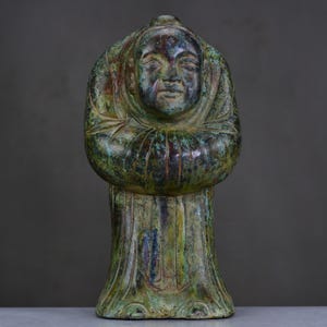 Chinese antique pure hand-made exquisite rare bronze servant statue ornaments