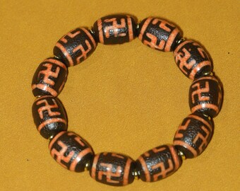 Chinese Antique Collection Exquisite and Rare Dzi Beads Ten Thousand Word Bracelet