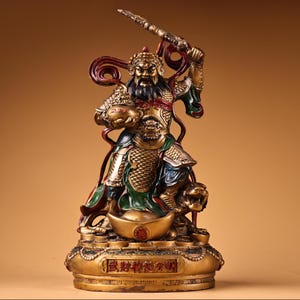 中国アンティーク三国志紫檀手彫り像：趙子龍、阿斗を救う（高さ