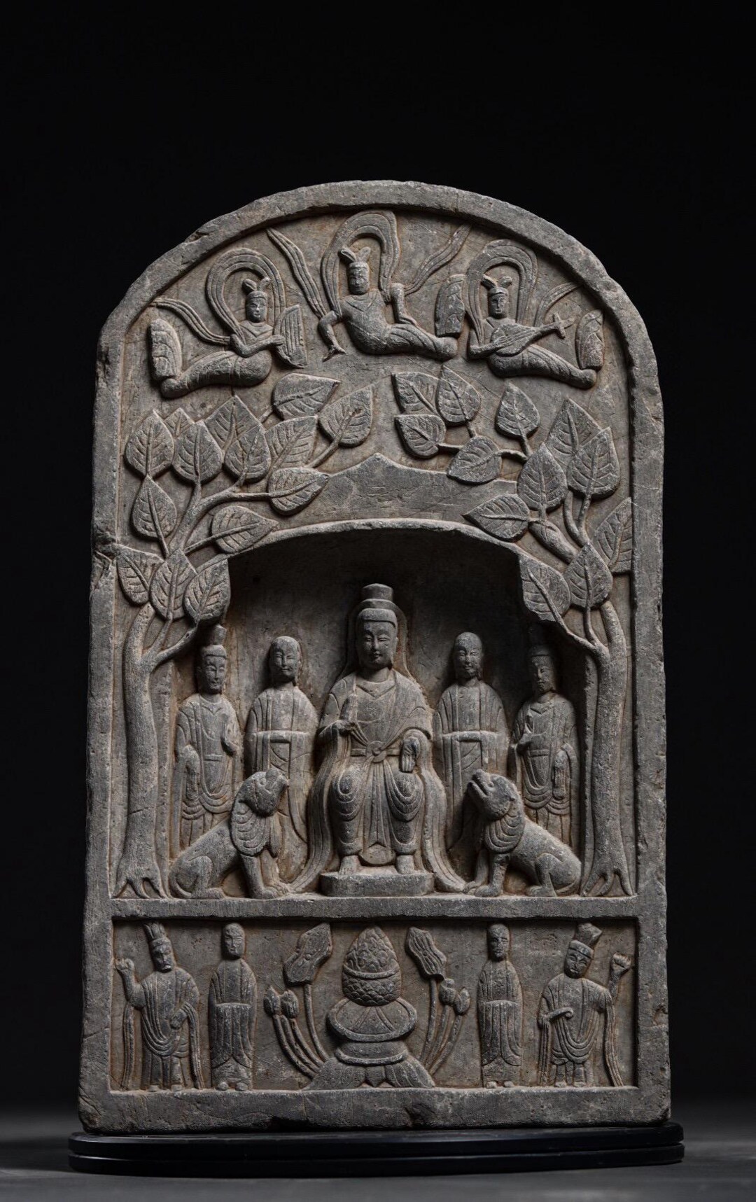 Chinese Antique Pure Hand-carved Exquisite Rare Bluestone Buddha Niche ...