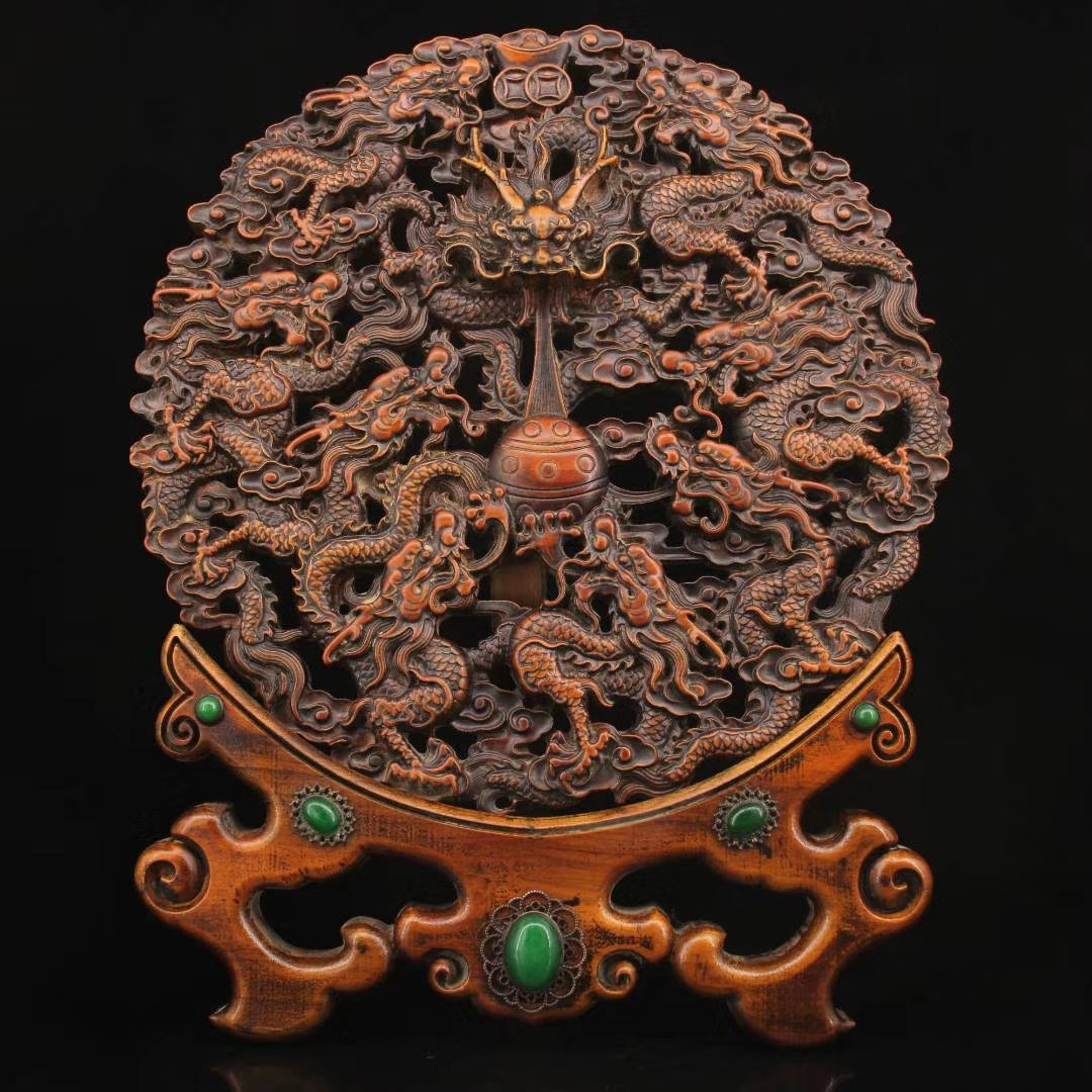 Chinese Ancient Boxwood Sculpture, Pure Hand Carved Dragon Statue ...