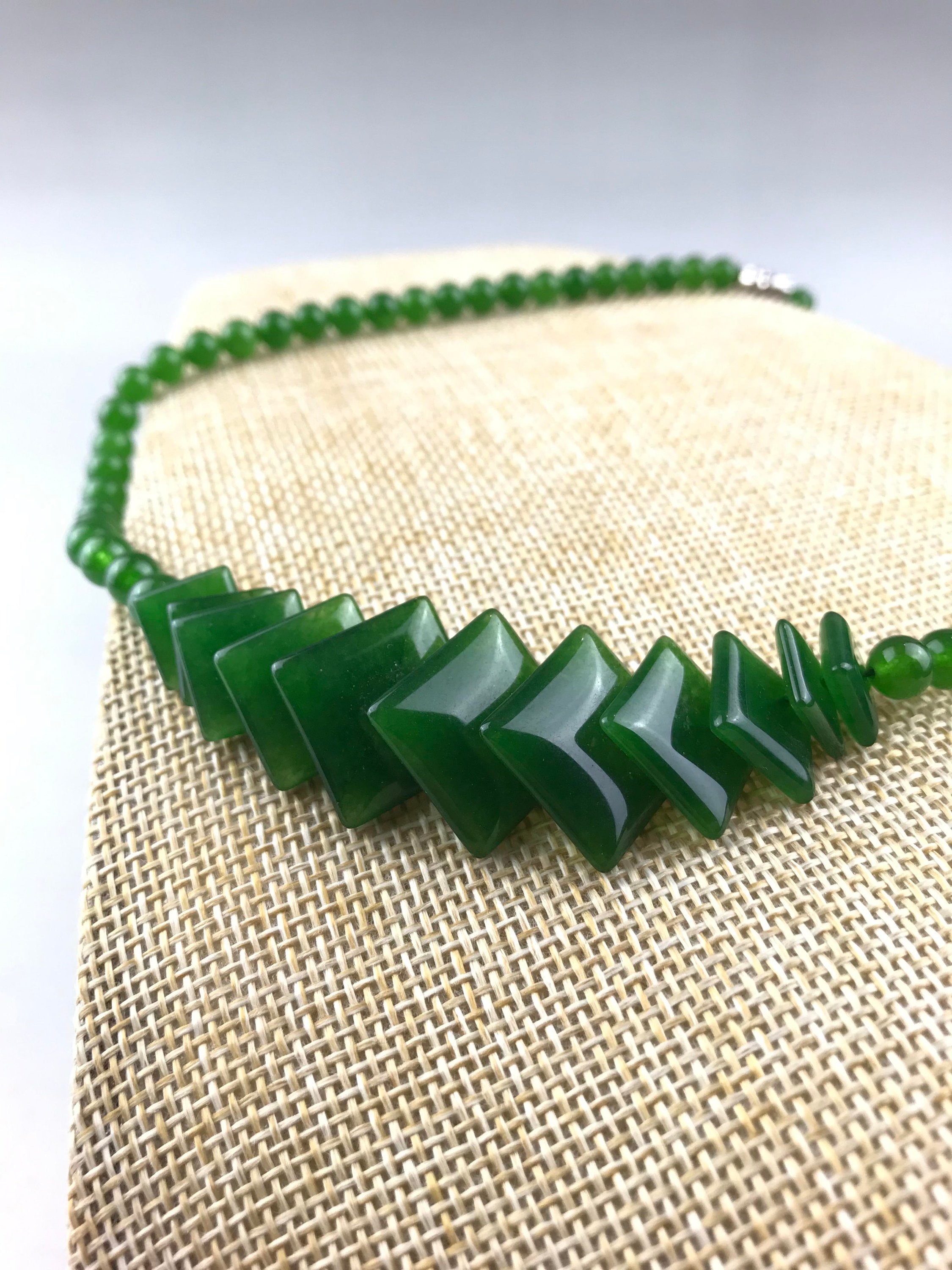 Handmade Chinese natural jade necklace Etsy