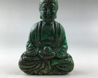 古代中国の天然翡翠で手彫りされた仏像 - Etsy 日本