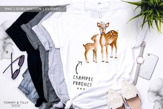 Download Mummy And Baby Deer No 1 Sublimation Design Png Digital Etsy