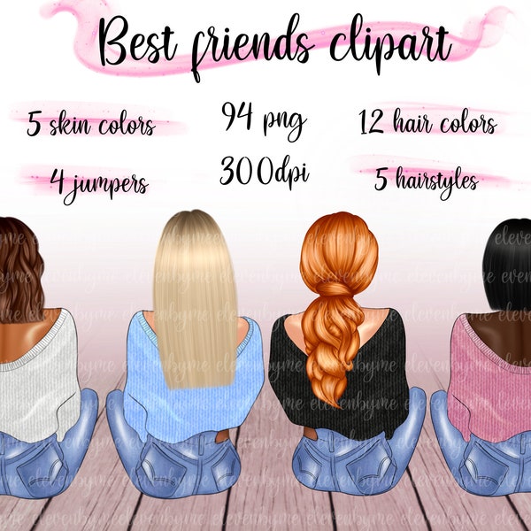 Best friends Clipart | Build your own charatcters | Autumn Fall | Digital Download | 94 png