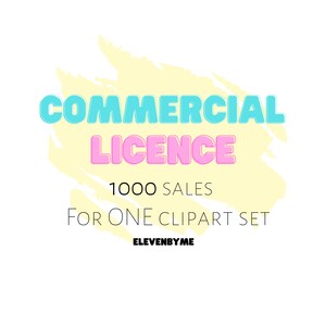 Commercial license for 1000 sales - for ONE clipart set