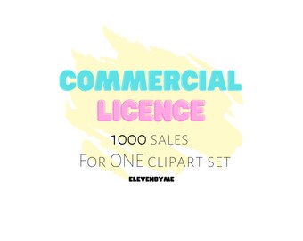 Commercial license for 1000 sales - for ONE clipart set