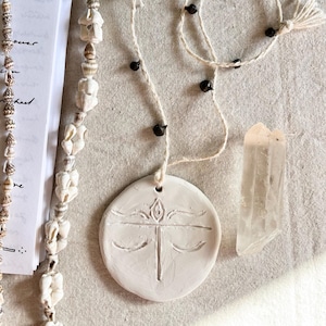 Eye of the Dawn | Sacred Ceramic Face | Hanging Ornament | Hand Crafted Bohemian Home Decor