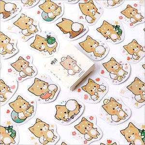 45 stickers autocollants shiba chiens kawaii