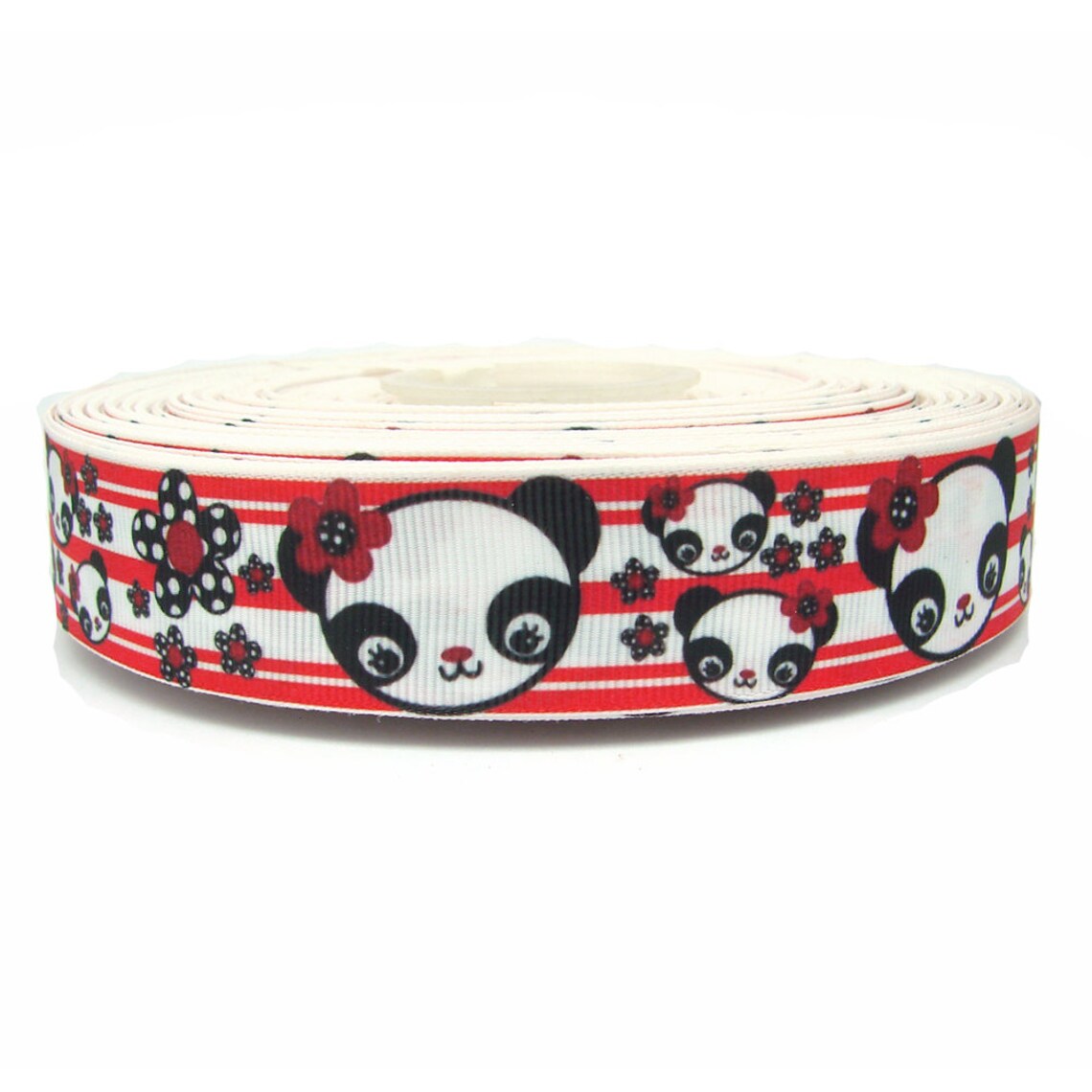 Grosgrain ribbon kawaii pandas bears 25mm sold per meter Etsy