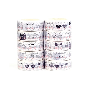 Washi tape chats kawaii 15mm par 10m