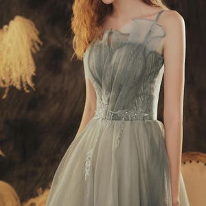 Green tulle evening prom dress,Fairy prom dress,Bridesmaid Gown,Wedding party dress,Princess prom dress,Elegant party dress,Graduation Dress