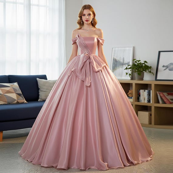 strapless open back dress Pink Tulle Sweetheart Prom Dress  yourpersonalstylistuk
