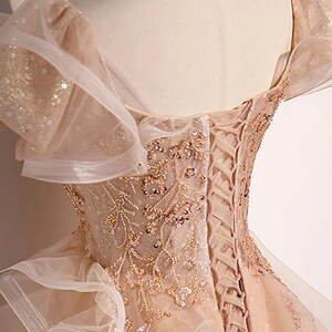 Champagne Sequin Prom Party Dress Evening Dress Birthday Dress  fg8629