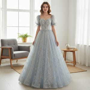 princess polly baby blue dress Poppy Upcycled Dress In White Porcelain Print- Laconie main image 0