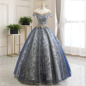 Blue sequin princess prom dress,Fairy prom dress,Wedding dress,Elegant party dress,Bridesmaid gown,Formal Evening Dress,Graduation Dresses